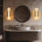 19" Dimmable LED Linear Black Wall Sconce with Alabaster Shade