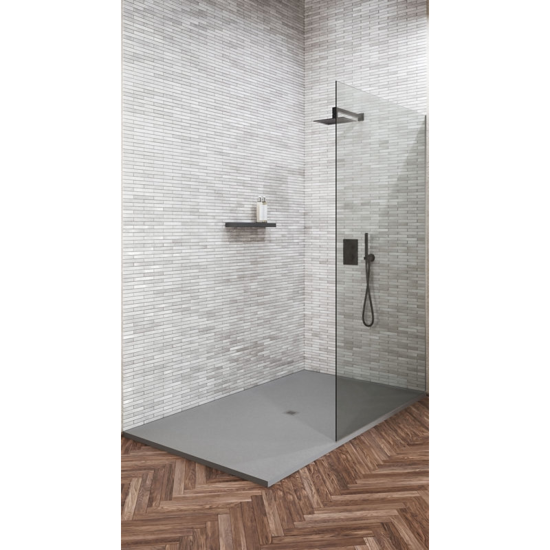 Base de douche Curbless Rex Ardoise 72 po x 42 po, Gris