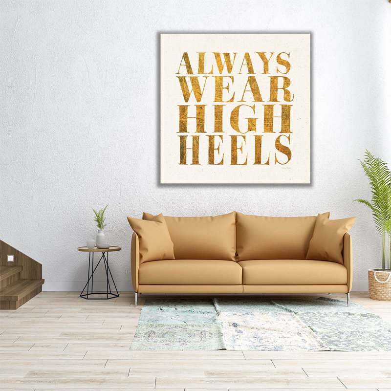 «Shoe Festish Quotes II», reproduction d'art sur toile, H 12 po x l 12 po