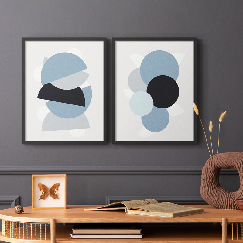 Impression encadrée Shapely Blues I-Premium - prêt à être accroché - aucun clou requis - aucun clou requis, H 11 po x l 18 po