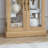 Vintage Handle Lighted Display Cabinet - Oak Illuminated With Adjustable Partitions