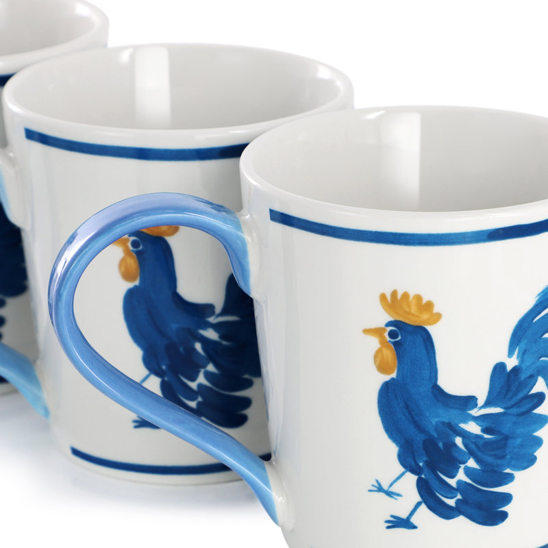 Gibson Home 8 Piece 15 Ounce Fine Ceramic Mug Set in Blue