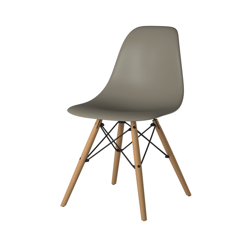 Averna Modern Side Chair with Wood Legs, Light Brown