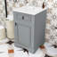 Meuble-lavabo simple contemporain en bois avec porte à fermeture douce, lavabo en céramique et tablette réglable-2089835481