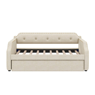 Twin Upholstered Daybed With Trundle by Red Barrel Studio