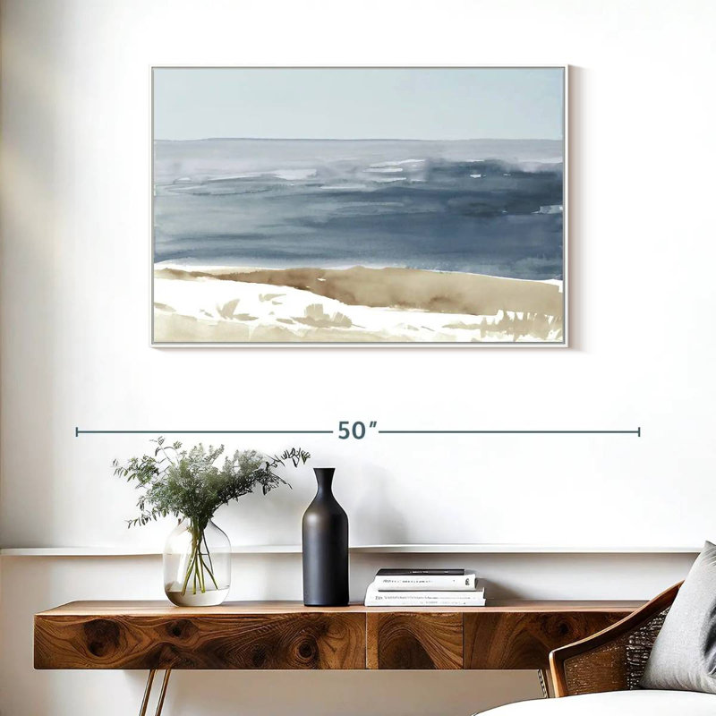Douces côtes I, Cadre flottant blanc, 37 po x 25 po