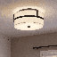 Plafonnier 2 lumières Meridian en laiton naturel-1873312825