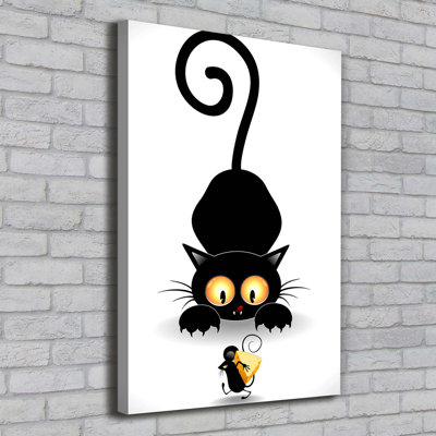Cat And Mouse - Wrapped Canvas Print