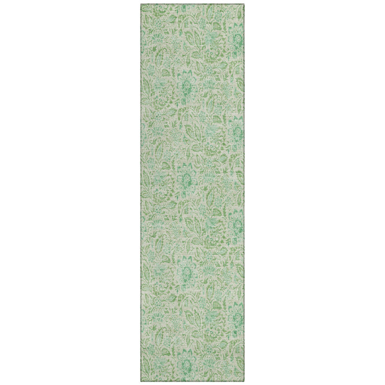 Washable Floral Indoor / Outdoor Rug