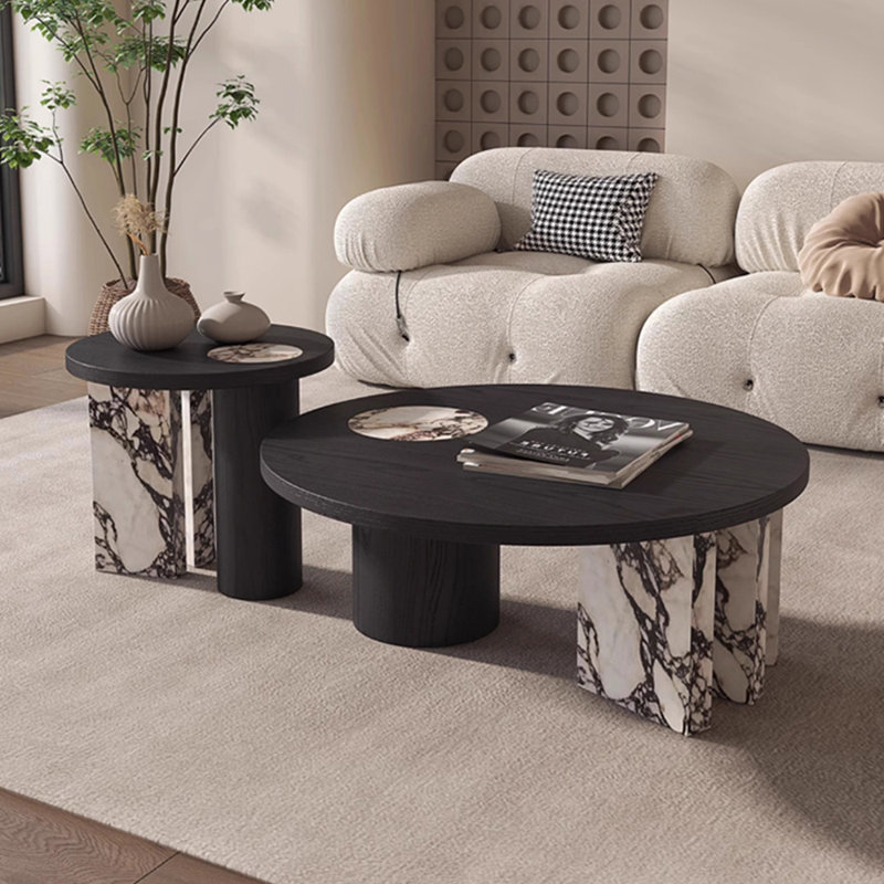Table basse ronde et multifonctionnelle, H 18,5 po x L 62,99 po x l 43,31 po