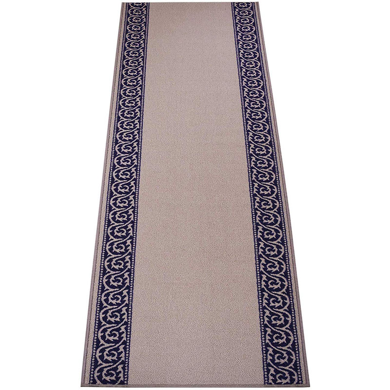 Tapis gris antidérapant à volutes, Tapis de couloir 2 pi 2 po x 5 pi