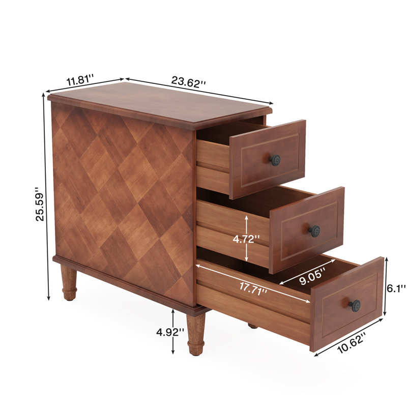 3-drawer End Table, No Assembly Required
