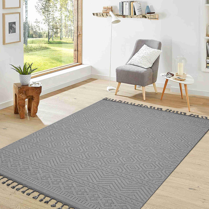 Contemporary Trendy Area Rug, Rectangle 6'7" x 7'9"