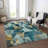 Machine Washable Indoor/Outdoor Xhevrie Teal Rug-1619608443