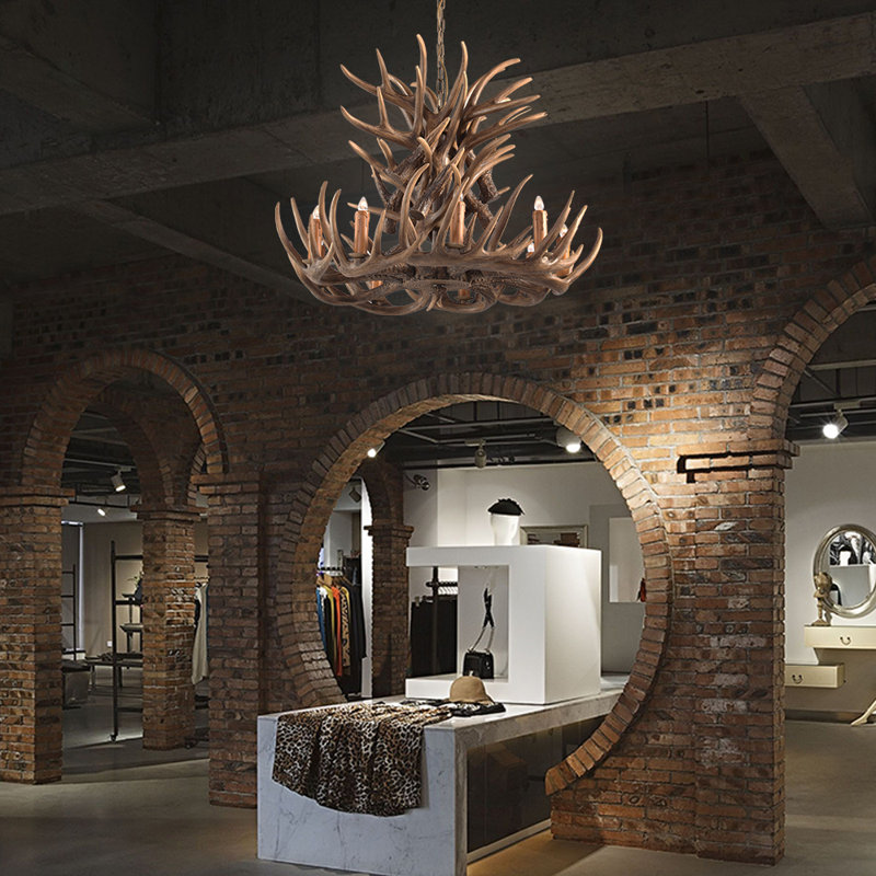 Whitson 9 - Light Brown Antler Chandelier