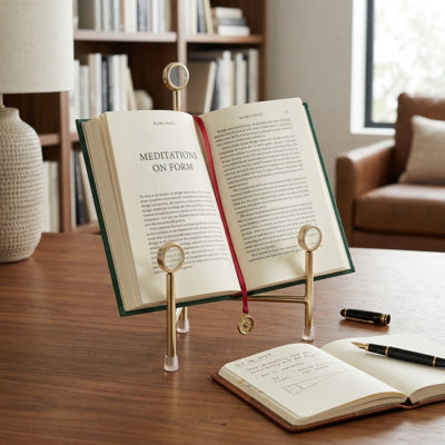 Stylish Metal and Acrylic Easel Stand for Home Decor - Decorative Object Accent for Living Room Decorations, Bedroom, or Shelf Display
