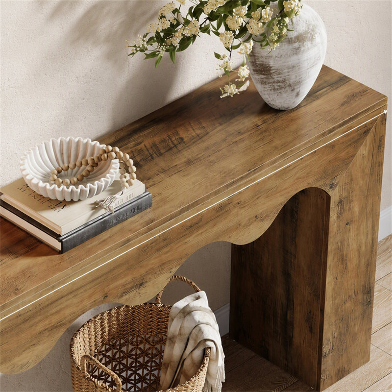 63" Console Table, Wooden Sofa Table Entryway Table with Storage