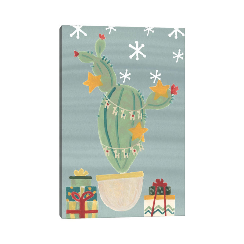Winter Wonder Llama Collection B by June Erica Vess - Wrapped Canvas Gallery-Wrapped Canvas Giclée