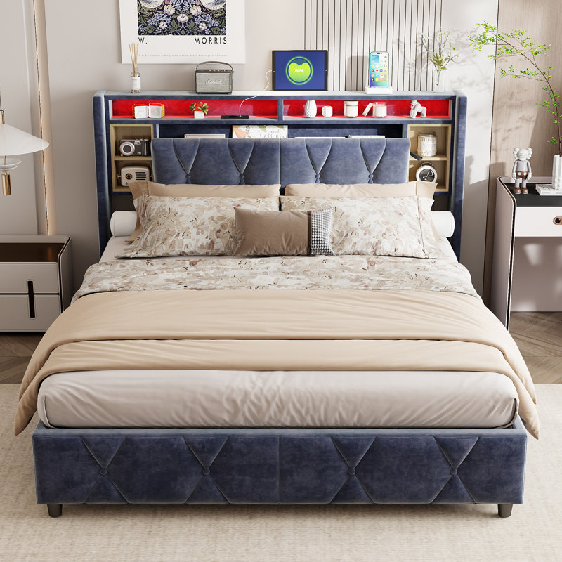 Upholstered Ottoman Storage Bed, European Kingsize (160 x 200 cm)
