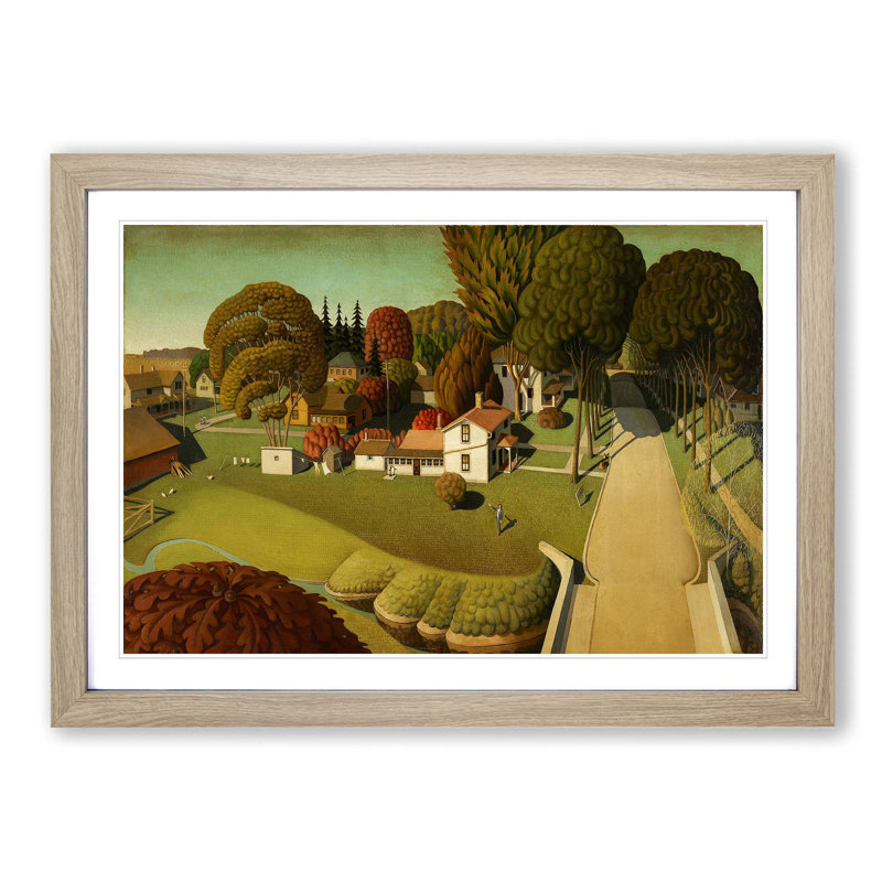 Grant Wood - Single Picture Frame Print, Oak