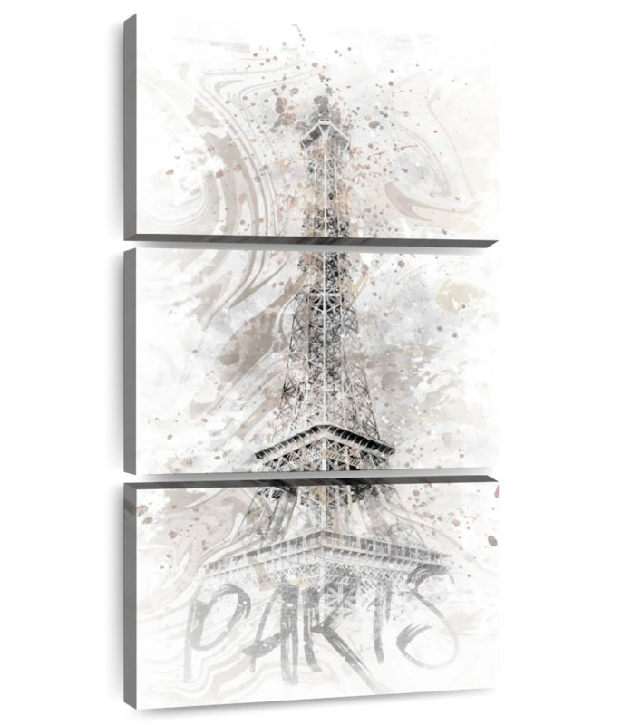 Monochrome Eiffel Tower, 44" H x 21" W
