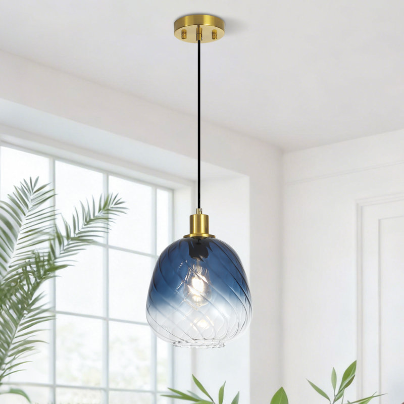 1 - Light Gold Pendant, Bleu