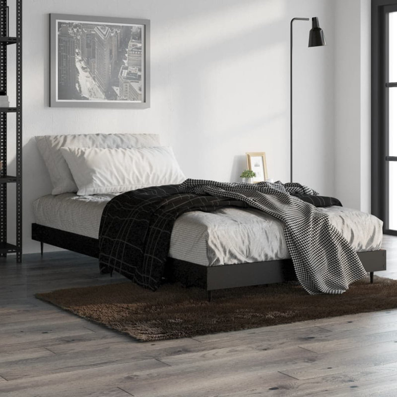 Loginov Bed Frame, Black, 90 x 200cm. 