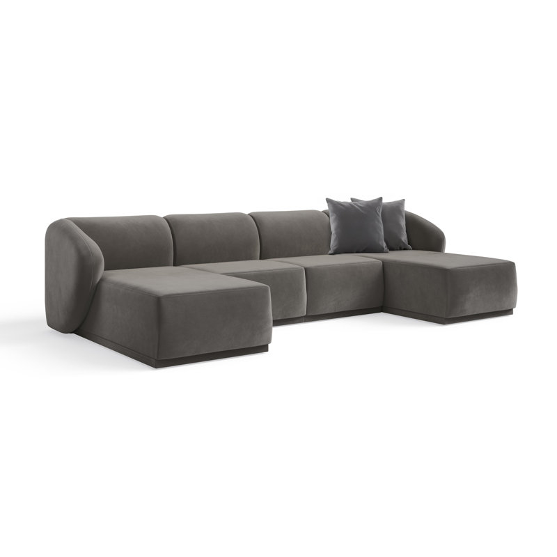 4 Seater Velvet Sofa & Chaise