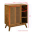 Buffet Mid-Century moderne en rotin avec tablettes réglables et pieds en bois massif, buffet en noyer clair pour l'entrée, le salon ou la salle à manger-897508020
