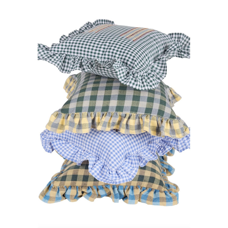 Coussin brodé bleu Vuelitos, Sky Blue