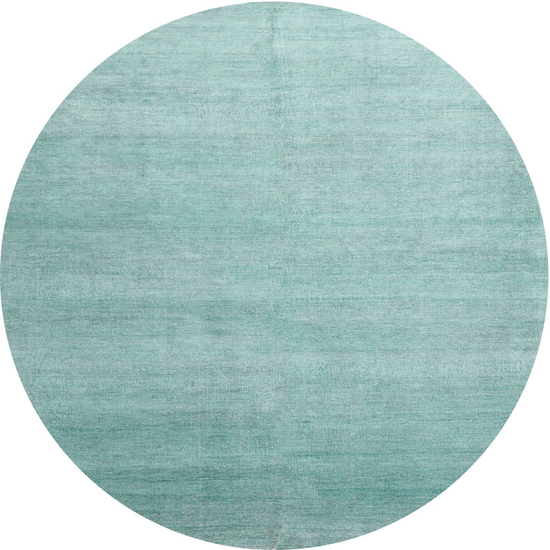 Tapis bleu sarcelle Peete, Rond 4 pi