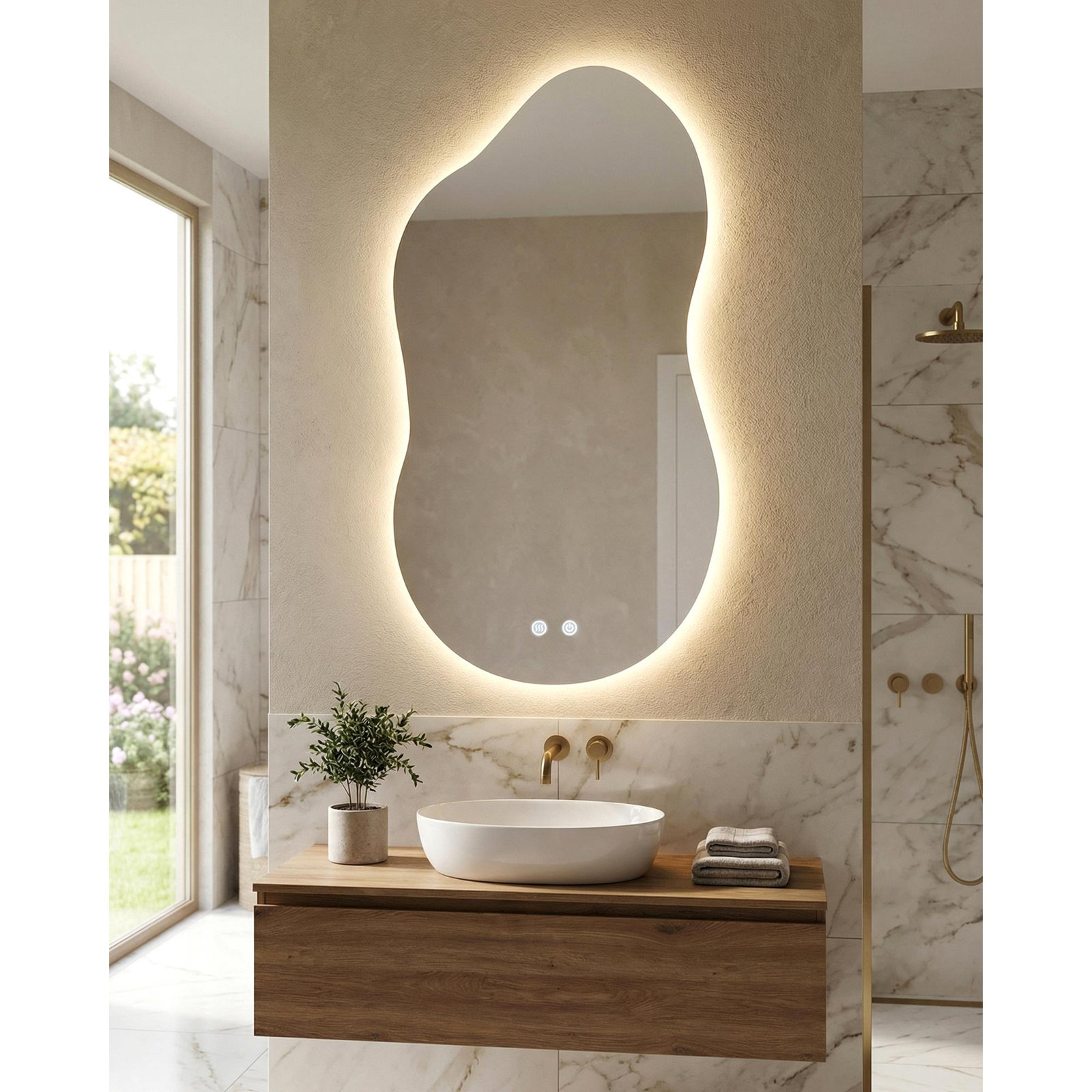 Laika LED Asymmetrical Bathroom Vanity Mirror