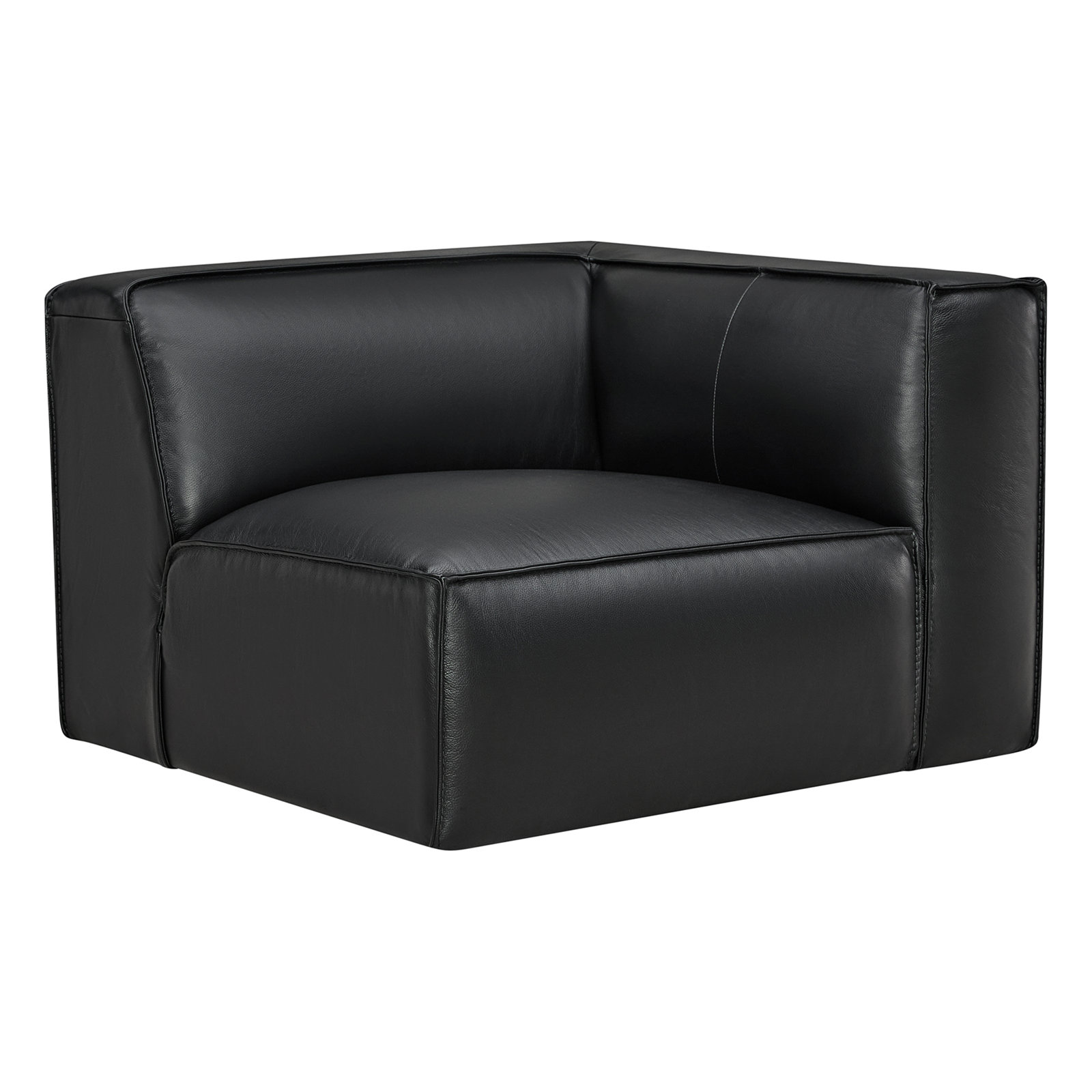 Jaye Top Grain Leather Modular Sectional, Black