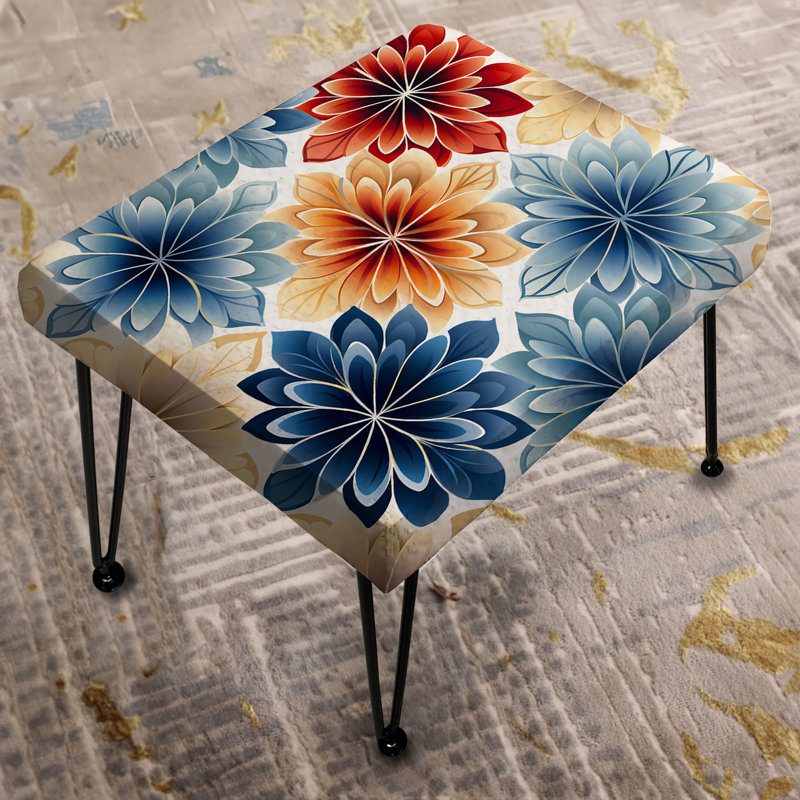 Motif floral marocain marocain - Repose-pieds rectangulaire botanique