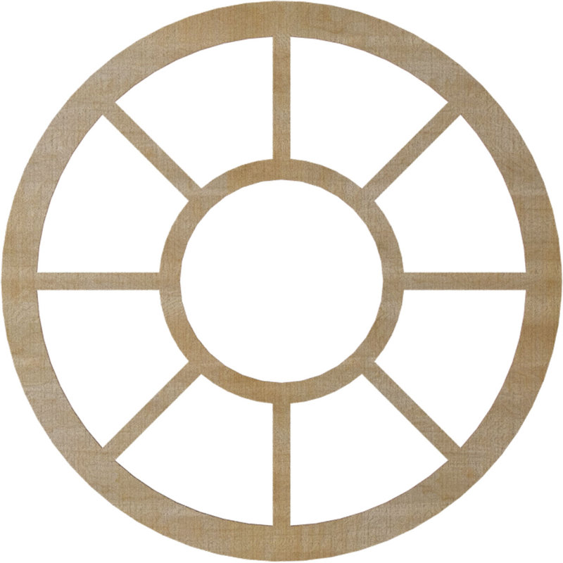 Médaillon de plafond Grace, H 36 po x l 36 po x P 0,38 po, Noyer blanc