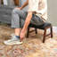 37cm Wide Faux Leather Solid Colour Footstool Ottoman-105527976