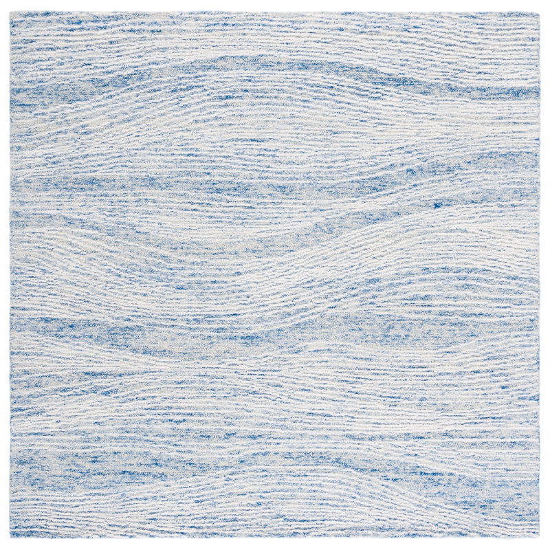 Tapis abstrait en laine / coton touffeté à la main Ameelia, Carré 4 pi