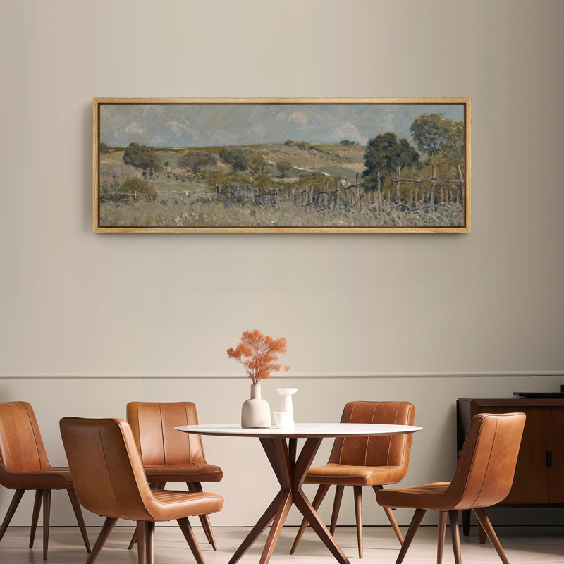Paysage champêtre de sérénité, art moderne, H 20 po x l 60 po, Naturel