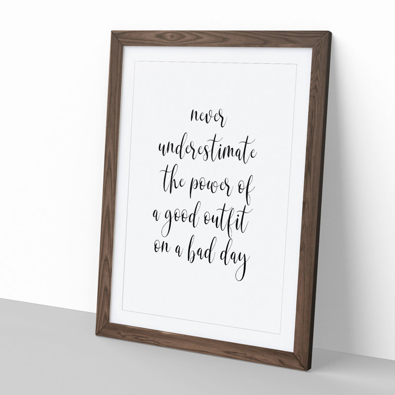 A Good Outfit - Picture Frame Typography, 90cm H x 65cm W x 2cm D, Walnut