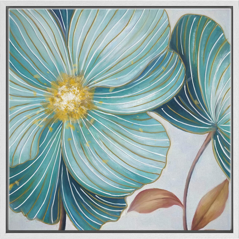 Duo de fleurs bleu sarcelle avec stigmatisation jaune, plantes florales, aquarelle, art moderne, rustique, gros plan, pastel