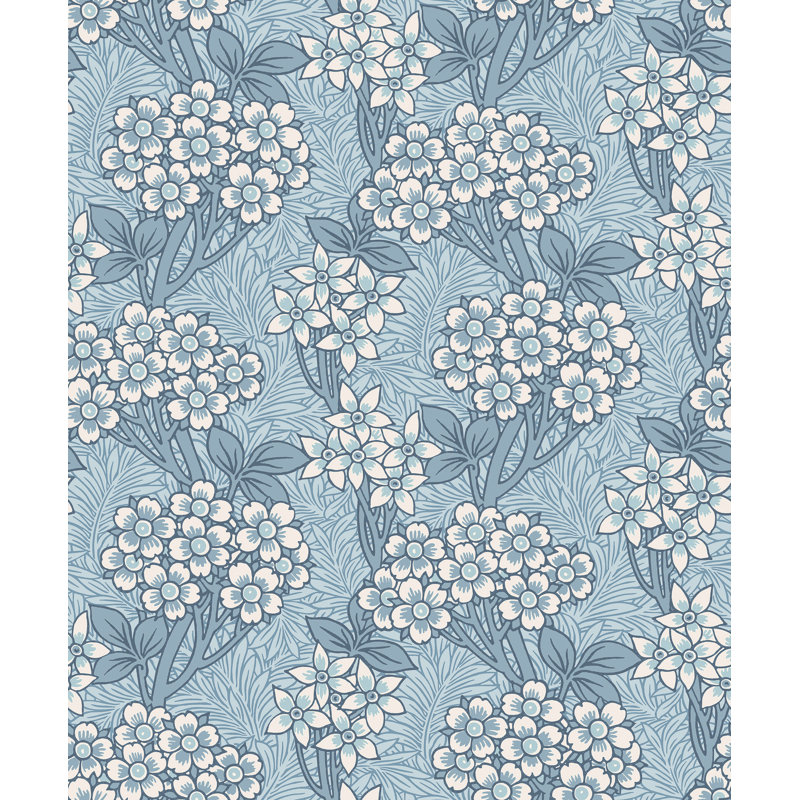 Mamadou Floral Vine 10.05 m x 53 cm Wallpaper Roll, Light Blue/Sage/White