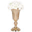Ensemble de 10 vases trompette en métal nervuré, cuivre métallique