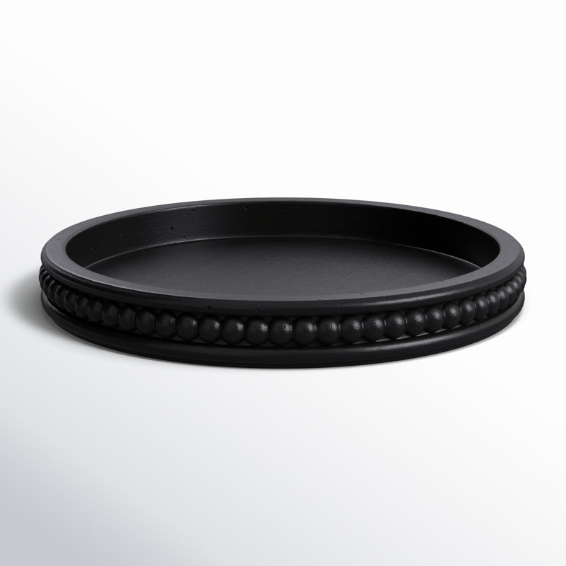 Plateau rond en bois Farmhouse, Noir