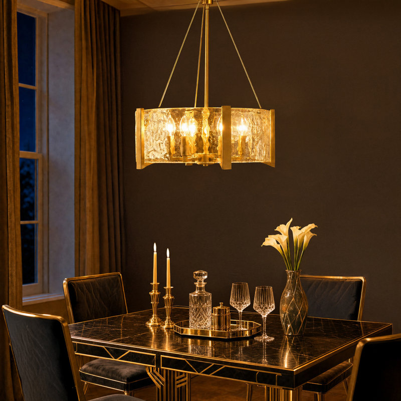 6-Light Dimmable Chandelier with Adjustable Length