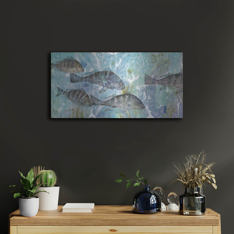 Beachcrest Home ™ «Spring Run» par Jim Roberts, art mural en métal, H 12 po x l 24 po