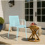 Fauteuils 4 pièces en plastique empilables toutes saisons avec capacité de charge légère et élevée, patins antidérapants, pour les cafés commerciaux, utilisation intérieure et extérieure moderne, dossier à lattes ergonomique-50128609