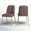 Pepperidge Linen Blend Metal Side Chair in Brown
