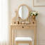 Ensemble de coiffeuse moderne avec miroir réglable et 3 tiroirs de rangement-626283702