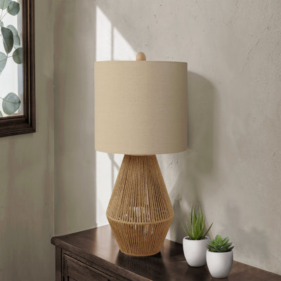 Table Lamp  - 22"H,, Brown Rope