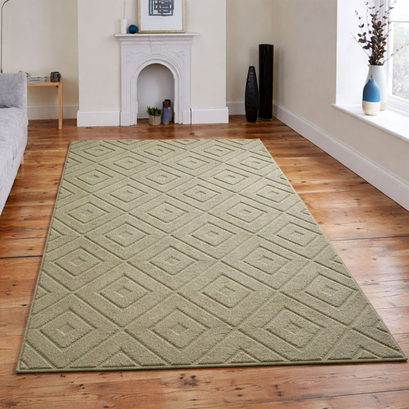Aspire Homeware Beige Geometric Area Rug, Beige, 160x230cm